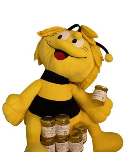 Maya avec le miel BeesCom