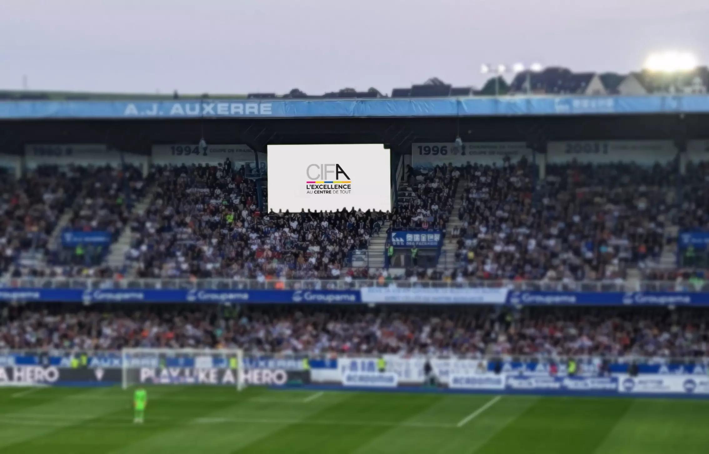 Mockup - Vidéo - spot diffusé au stade de l'Abbé Deschamps